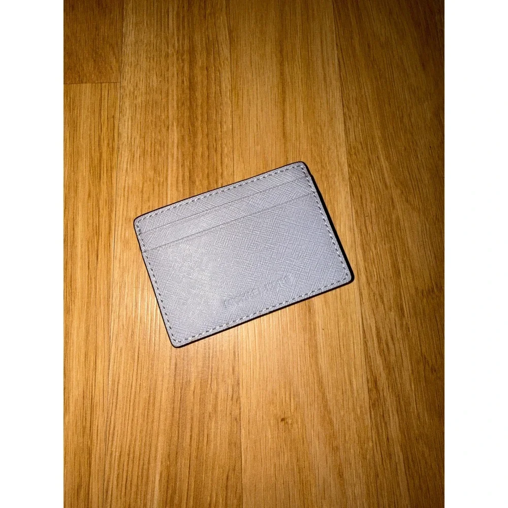 Michael Kors Saffiano Leather Card Holder Slim ID Case Light Blue